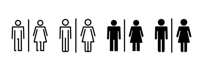 Toilet icon vector. Girls and boys restrooms sign and symbol. bathroom sign. wc, lavatory