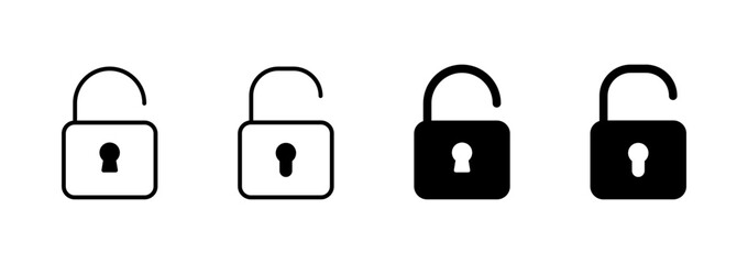 Unlock icon vector. Unlock sign and symbol. unlocked padlock icon