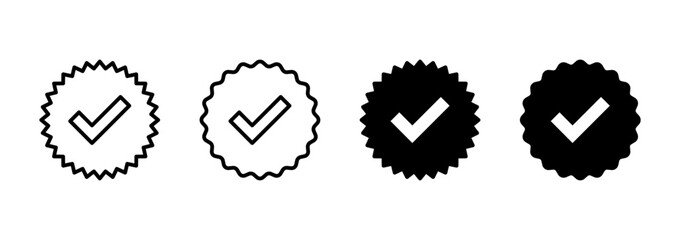 verified icon vector. verification check mark. approved sign and symbol