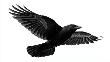 A black bird with a white background