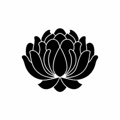 creative Peonies Icon vector silhouette illustration isolated on white background