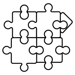 Obraz premium Puzzle Piece Line Art Illustration
