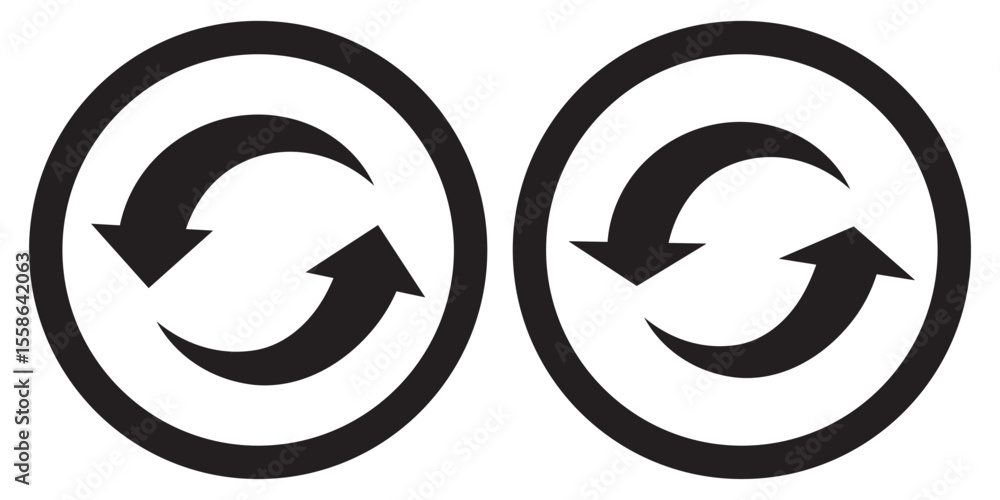 Poster reload refresh icon for simple flat style design. refresh, circular arrow rotation symbol with two a