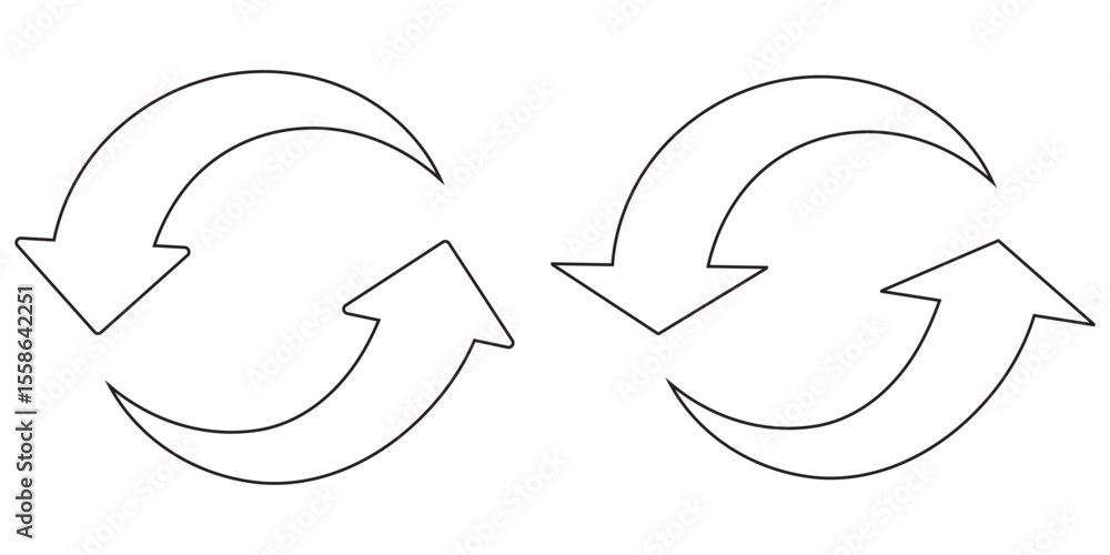 Poster refresh icon set. reload, update, reload and recycle icon vector illustration. circular arrow rotati