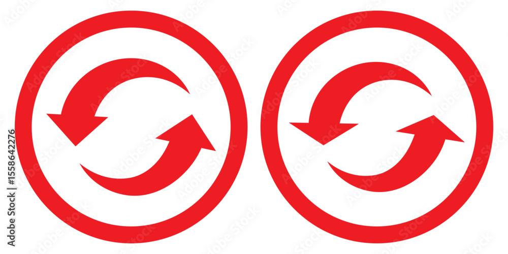 Poster refresh icon set. reload, update, reload and recycle icon vector illustration. circular arrow rotati