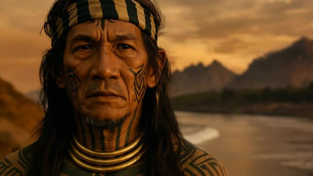Noble Indigenous Leader Wisdom Portrait Cinematic