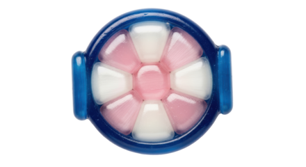 Isolated round white and pink ornament