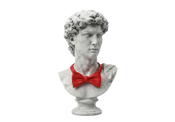 Obraz premium Isolated David Bust with Red Bowtie
