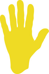 handprint silhouette icon, palm print vector, black ink graphic