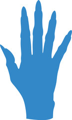 handprint silhouette icon, palm print vector, black ink graphic