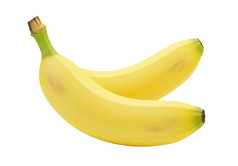 Isolated Two Ripe Yellow Bananas