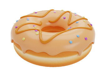 Isolated Glazed Donut with Sprinkles