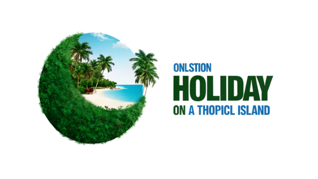 Holiday On Tropical Island With Palm Trees And Beach For Travel Concept