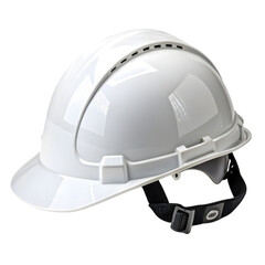 Fototapeta premium Photo of a white hard hat, essential safety gear for construction workers, isolated on transparent background