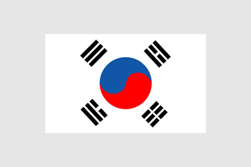 South Korea official flag vector with standard size and proportion.