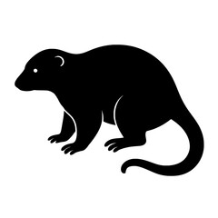 Obraz premium Silhouette of Common Spotted Cuscus with Curved Tail