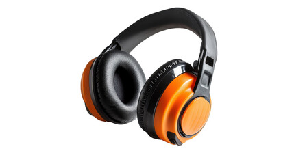 Noise-canceling earmuffs with padded headband, hearing protection gear, Transparent background, PNG file