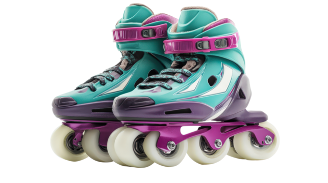 Pair of inline roller skates, Transparent background, PNG file