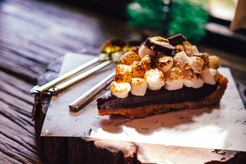 Decadent S'mores Tart With Melted Chocolate And Marshmallows
