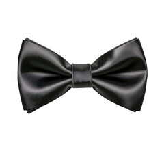 Elegant black satin bow tie on a white background perfect for formal attire and special occasionstransparent background transparent background