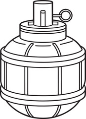 Anti tank mine design in black and white for military concept art