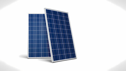 Sustainable Future: Solar Panels for Clean Energy Generation on White Background