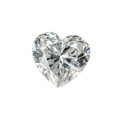 A beautiful and flawless heart shaped diamond gemstone for jewelry isolated on a transparent background png
