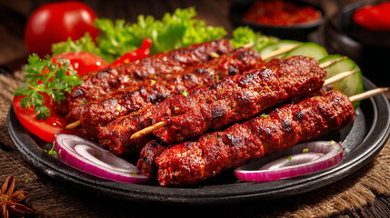 Golden Grilled Kababs with Mouthwatering Detail and Shine