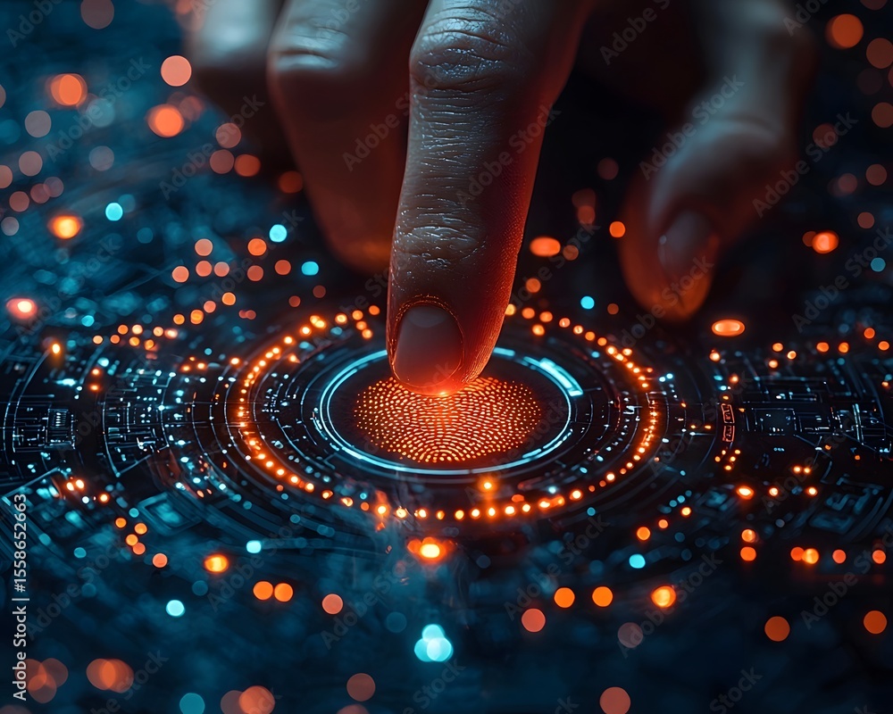 Aufkleber fingerprint scanner for secure financial transactions and fraud detection