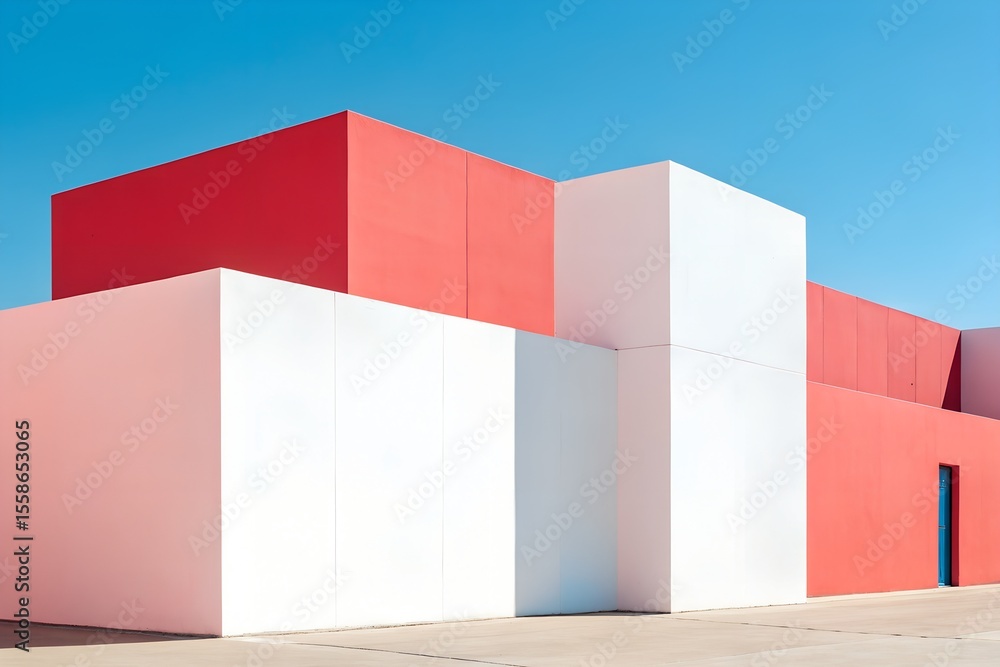 Poster 3d illustration of modern geometric architecture with concrete floor for car presentation and minima