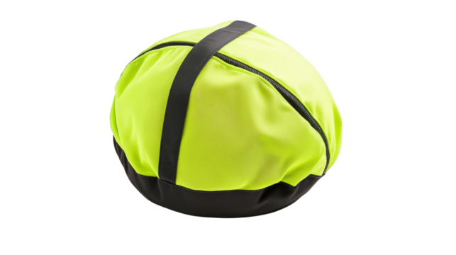 Reflective helmet cover for high-visibility night work, soft fabric material, Transparent background, PNG file
