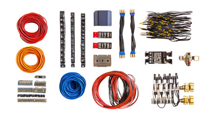Ribbon cables and wiring kits, Transparent background, PNG file