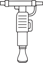 Drill machine line drawing showing construction and heavy tool equipment