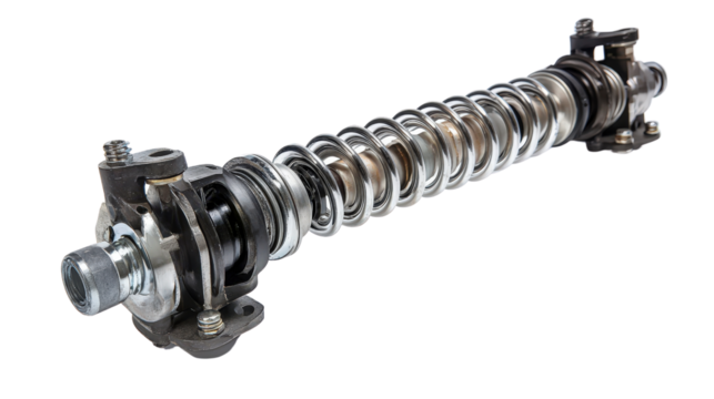 Shock absorber and suspension spring, automotive part Transparent background, PNG file