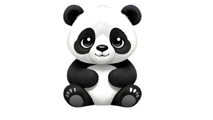 Obraz premium Cute panda bear toy isolated on white background