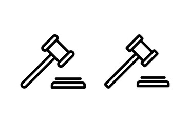 Gavel icon vector illustration. judge gavel sign and symbol. law icon. auction hammer