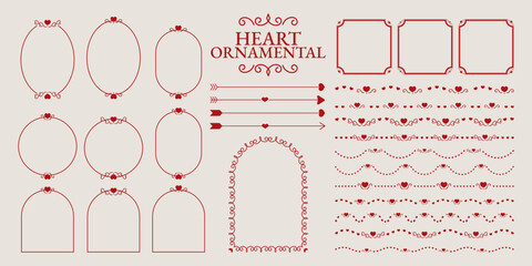 Heart minimalist hand-drawn ornamental. Flirty vintage style. Line art element for invitations, cards, banners, feminine branding with a soft coquette aesthetic