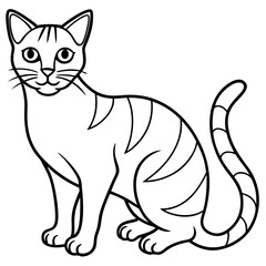 Sand Cat Line Art on White