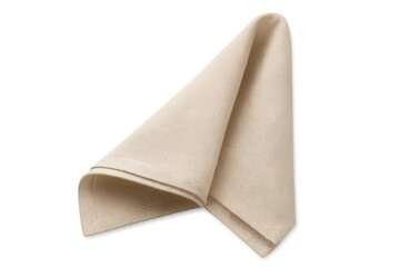Naklejka premium Clean beige napkin folded neatly, providing a touch of elegance for dining or hospitality settings