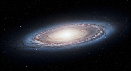 Naklejka premium Dark-themed galaxy core with spiral arms rotating and radiating stellar energy.