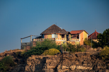 Traditional Bhunga Hut on Cliff Edge at Kutch, Gujarat, India