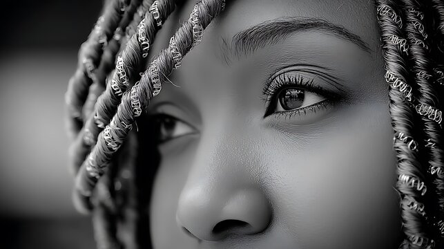 Close-up portrait, woman's face - Powered by Adobe