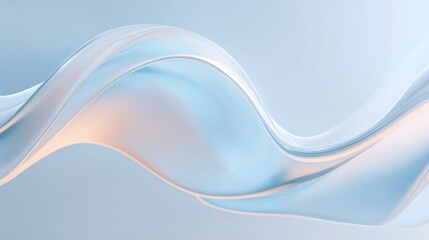 Pastel blue and orange wave flowing smoothly in 3d render