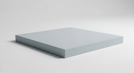 Light Grey Square Platform, Minimalist Product Display Stand, Clean Studio Shot