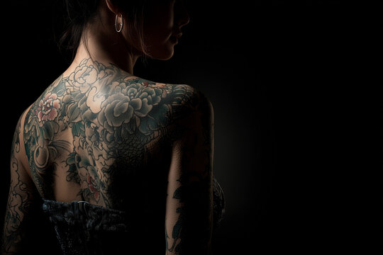 frau tattoo, tatoo, t&auml;towiert, vorlage, motiv, r&uuml;cken, arm, 