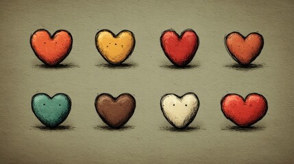 Fototapeta premium Heart icon set for greeting design