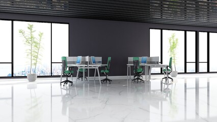 blank wall in office room for company logo mockup