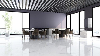 office pantry area 3d render interior design