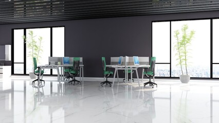 blank wall in office room for company logo mockup