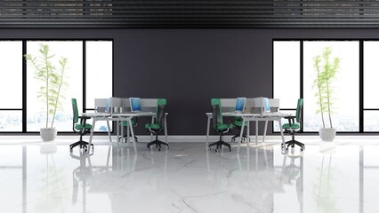 blank wall in office room for company logo mockup